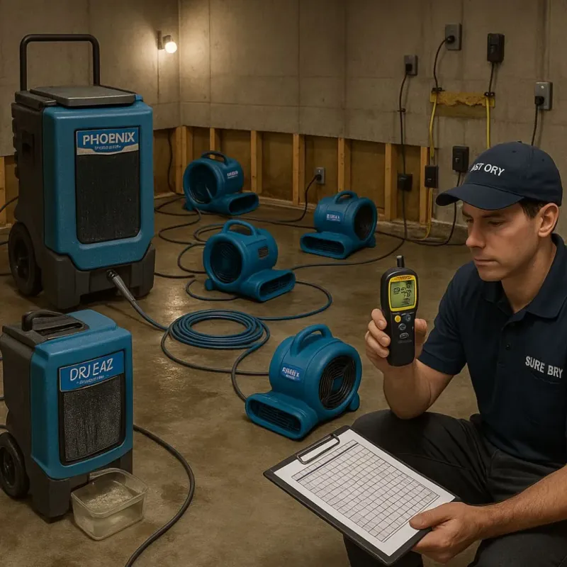 Structural Drying and Dehumidification process in Chester, VA